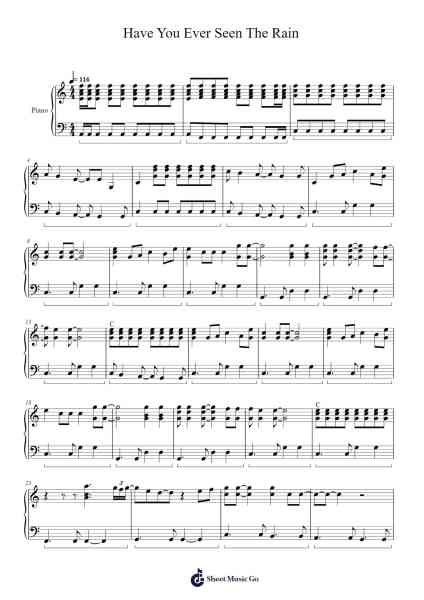 Have You Ever Seen The Rain Sheet Music by user574727616-Arr.Cranewright Troycrofts