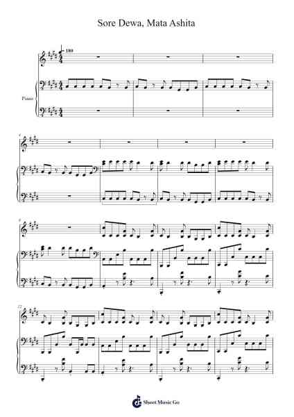 Sore Dewa, Mata Ashita Sheet Music by ASIAN KUNG-FU GENERATION-Arr.Terwyatt Hangan