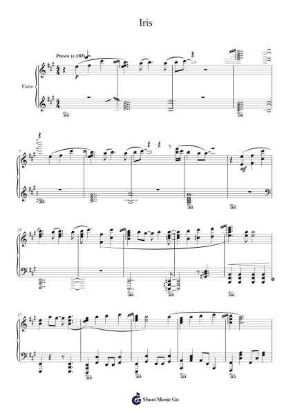 Iris Sheet Music by まらしぃ-Arr.Rareade Zoelotte