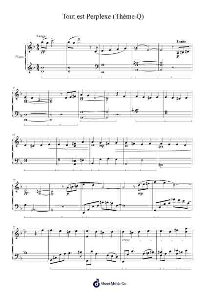 Tout est Perplexe (Thème Q) Sheet Music by Shirō Sagisu-Arr.Deirrine Sisibyl