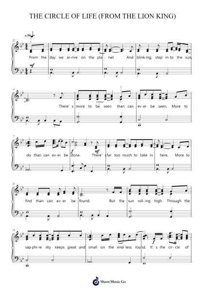 Circle Of Life Sheet Music by Ronald McVey-Arr.Tutlyn Bradpeare