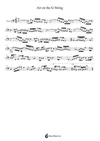 Air on the G String Sheet Music by Johann Sebastian Bach-Arr.Hearstlynch