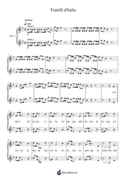 Il Canto degli Italiani Sheet Music by Michele Novaro-Arr.Orence