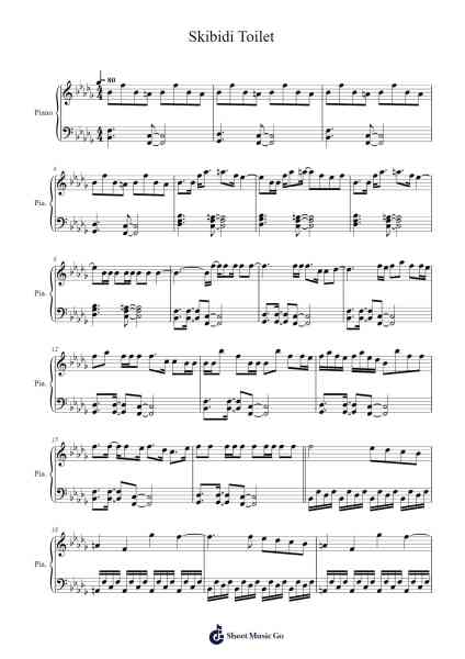 Skibidi Toilet Sheet Music by CG5-Arr.Bosther