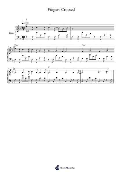 Fingers Crossed Sheet Music by Lauren Spencer-Smith-Arr.Wolian