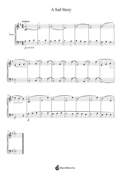 24 Pieces for Children, Op. 39: No. 16, A Sad Story Sheet Music by Dmitry Kabalevsky-Arr.Derkins