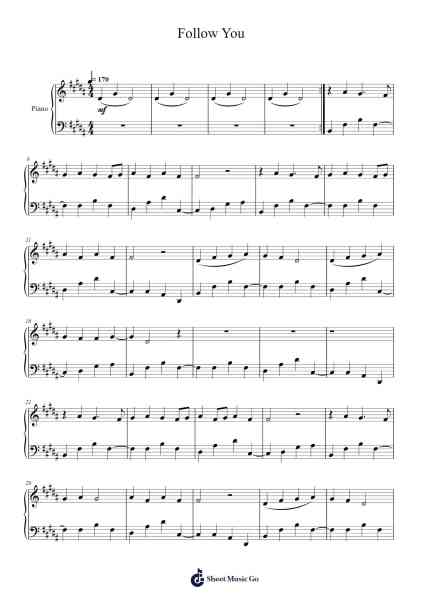 Follow You Sheet Music by undefined-Arr.Humlop