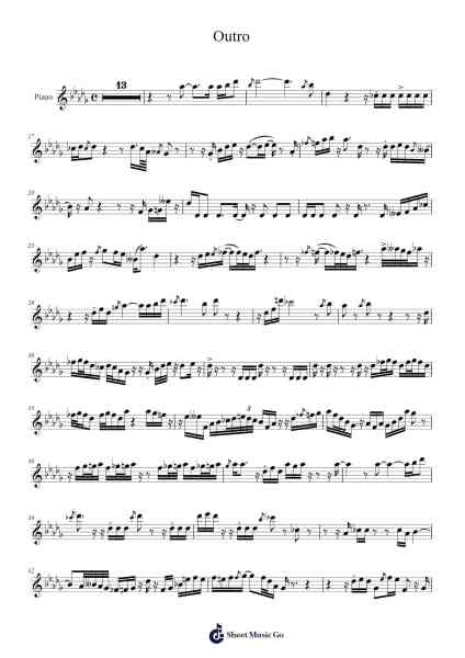 Outro Sheet Music by Vulfpeck-Arr.Jeffsey
