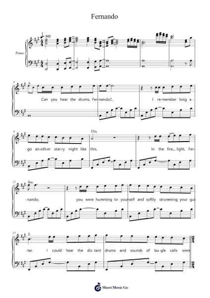 Fernando Sheet Music by ABBA-Arr.Molsham