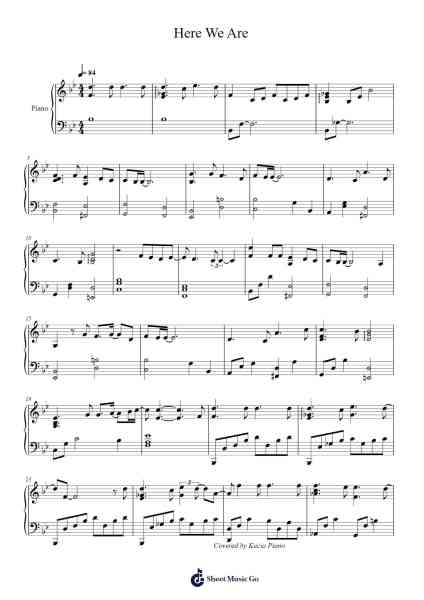 Here We Are Sheet Music by Kim Feel-Arr.Moulboyce