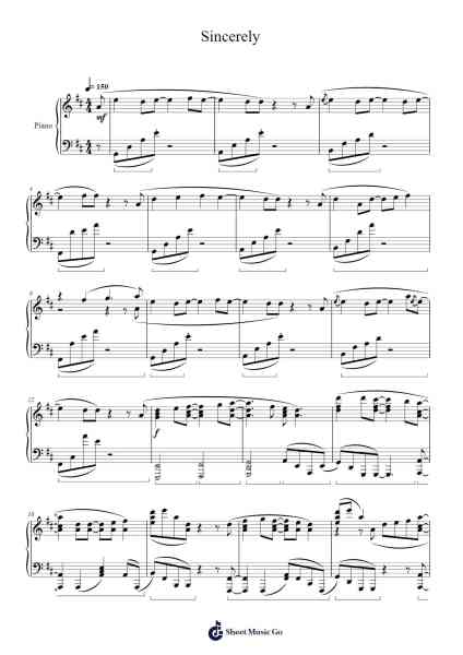 Sincerely Sheet Music by TRUE-Arr.Hazlius