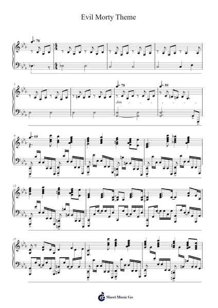 Evil Morty Theme Sheet Music by Blonde Redhead-Arr.Jimdrea
