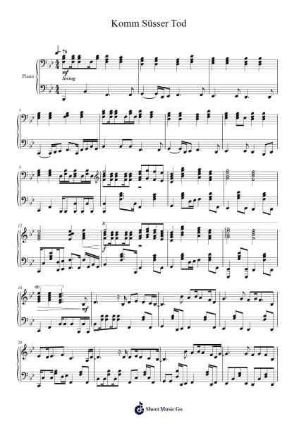 Komm Süsser Tod Sheet Music by Shirō Sagisu-Arr.Fieldbing