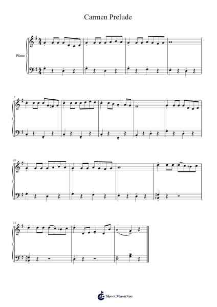 Carmen: Prelude Sheet Music by Georges Bizet-Arr.Kensibyl