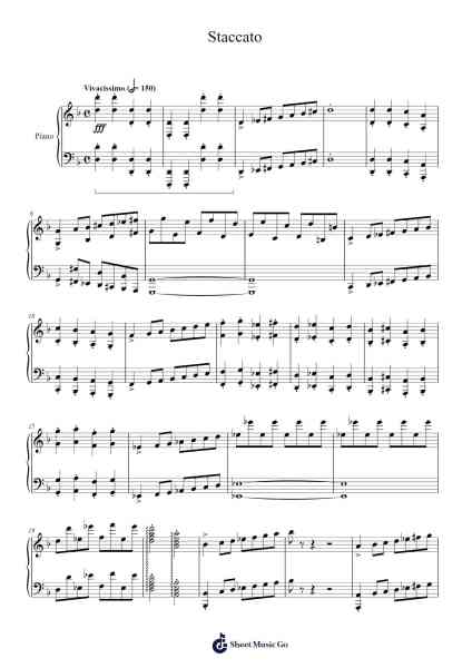 Staccato Sheet Music by J. Y. Kim-Arr.Duttcash Cornie