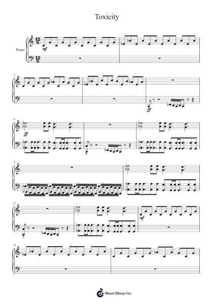 Toxicity Sheet Music by -Arr.Toutpeg