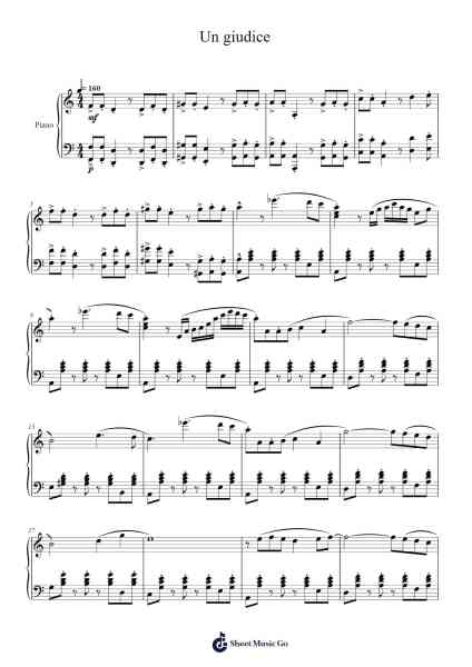 Un giudice Sheet Music by PFM-Arr.Curwilde Perwin