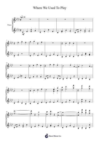 Where We Used To Play Sheet Music by Pedro Silva-Arr.Nanzie