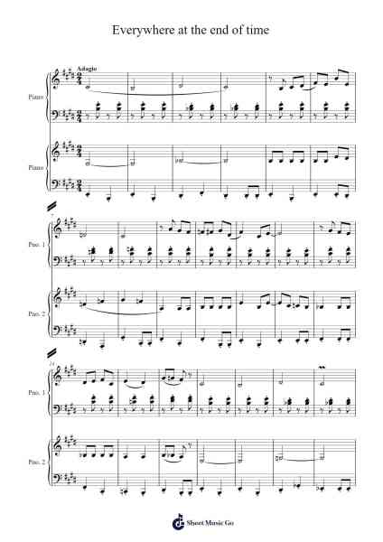 Everywhere at the end of time Sheet Music by The Caretaker-Arr.Phiphrey Bowthey