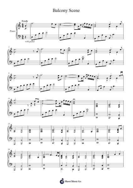 Balcony Scene - Romeo and Juliet Sheet Music by Craig Armstrong-Arr.Latnence