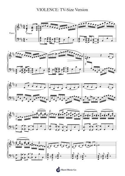 VIOLENCE: TV-Size Version Sheet Music by QUEEN BEE-Arr.Jonqy Keyreed