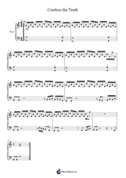 Confess the Truth Sheet Music by Masakazu Sugimori-Arr.Yersing