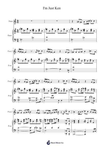 I'm Just Ken Sheet Music by Ryan Gosling-Arr.Bartrhys Shelcie
