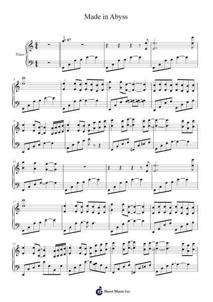 Made in Abyss Sheet Music by Kevin Penkin-Arr.Whittrine Pruham