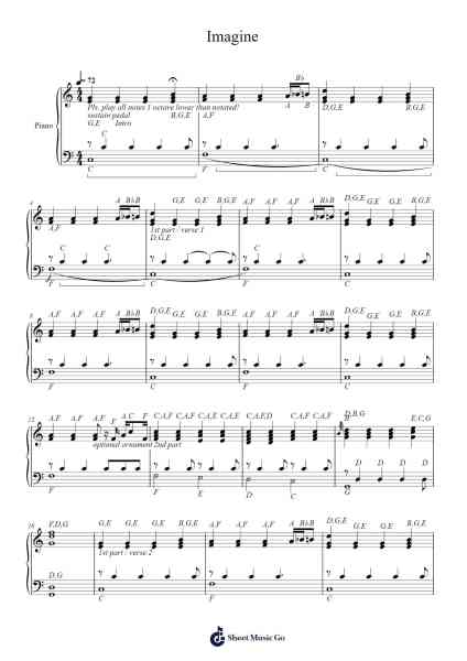Imagine Sheet Music by John Lennon-Arr.Urkuk Joneswat