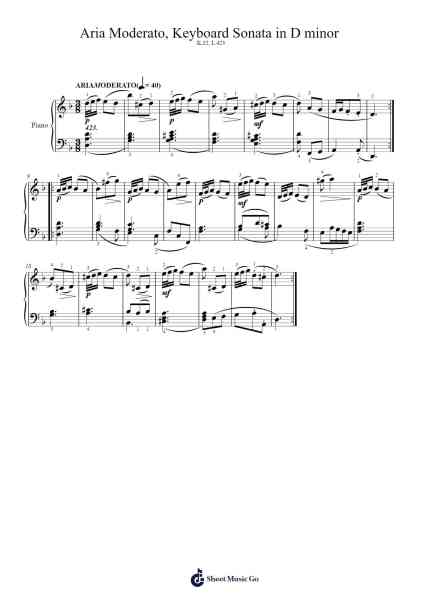 Keyboard Sonata in D Minor, K.32, L.423 Sheet Music by Domenico Scarlatti-Arr.Franling Godrwood