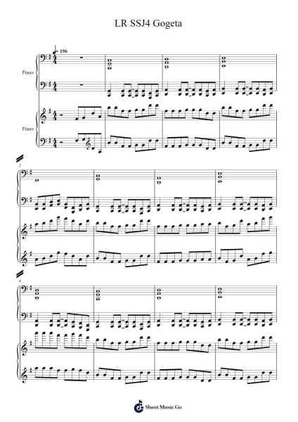 Dokkan Battle OST - LR SSJ4 Gogeta Sheet Music by notsowiseone-Arr.Kyleyy