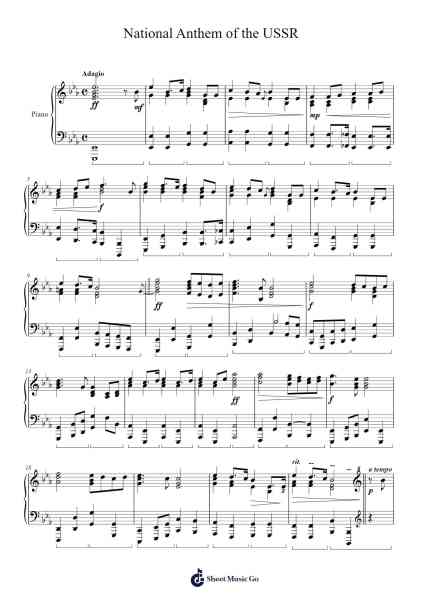 National Anthem of the USSR Sheet Music by Alexander Alexandrov-Arr.Leron