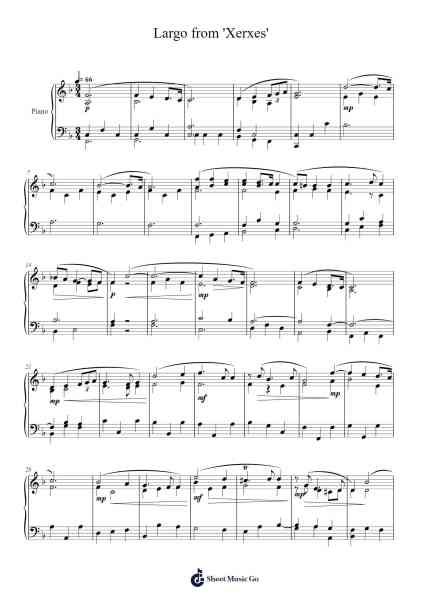 Largo from 'Xerxes' Sheet Music by Georg Friedrich Händel-Arr.Jeffhy Lionelmatt