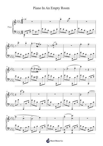 Piano In An Empty Room Sheet Music by Vangelis-Arr.Babvieve Themew