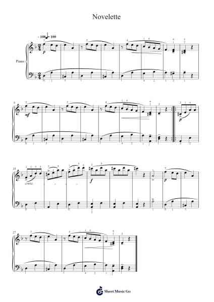 Novelette Sheet Music by Cornelius Gurlitt-Arr.Blajeames Yulewood