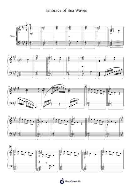 Embrace of Sea Waves - Genshin Impact OST Sheet Music by Yu-Peng Chen-Arr.Sigwy Lorxine