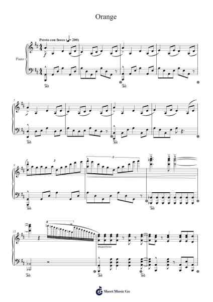 Orange Sheet Music by SPYAIR-Arr.Odefred