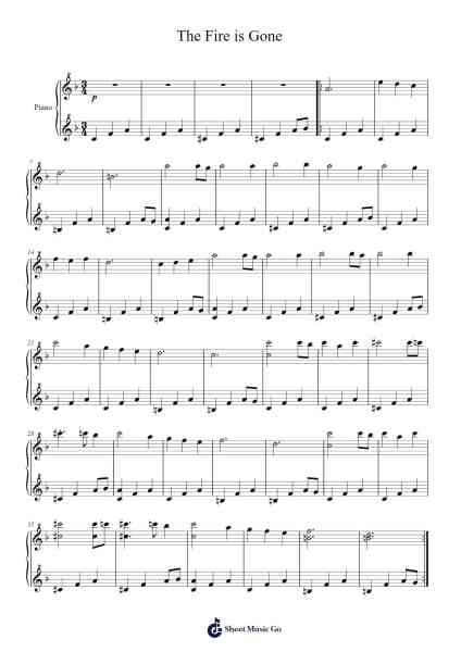 The Fire is Gone 乐谱由 Heaven Pierce Her - 编曲 Danchloe