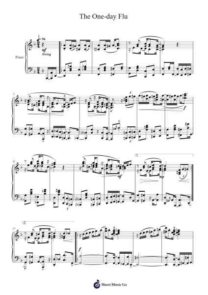 The One-day Flu Sheet Music by Fanfoe-Arr.Galsnick Theothew