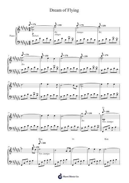 Dream of Flying Sheet Music by Brian Crain-Arr.Janejill Mooca