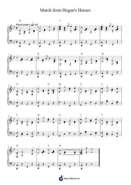 March from Hogan's Heroes Sheet Music by Jerry Fielding-Arr.Yvonmand