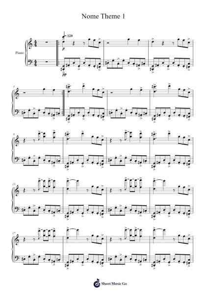 Nome Theme 1 Sheet Music by Tobias Lilja-Arr.Temky Pisoll