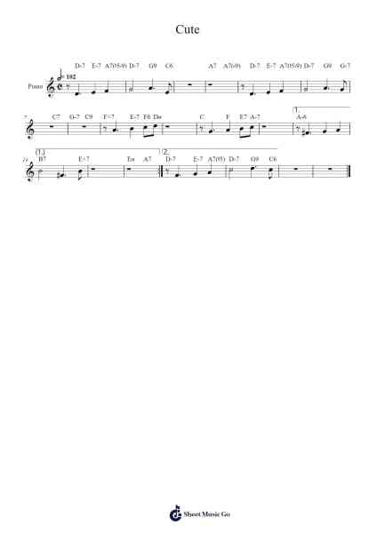 Cute Sheet Music by Neil Hefti-Arr.Sonfy Strasie