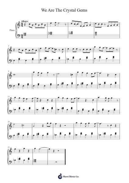 We Are The Crystal Gems Sheet Music by Estelle-Arr.Kyleret Earlkyle