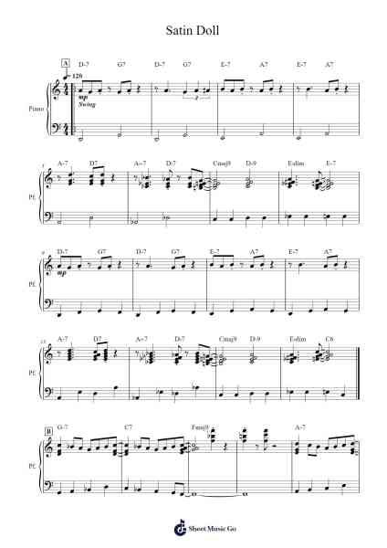 Satin Doll 樂譜由 Duke Ellington - 編曲 Clepert