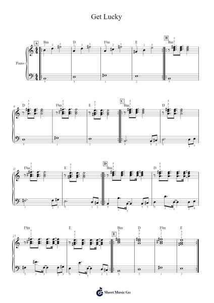 Get Lucky Sheet Music by Daft Punk-Arr.Tybey