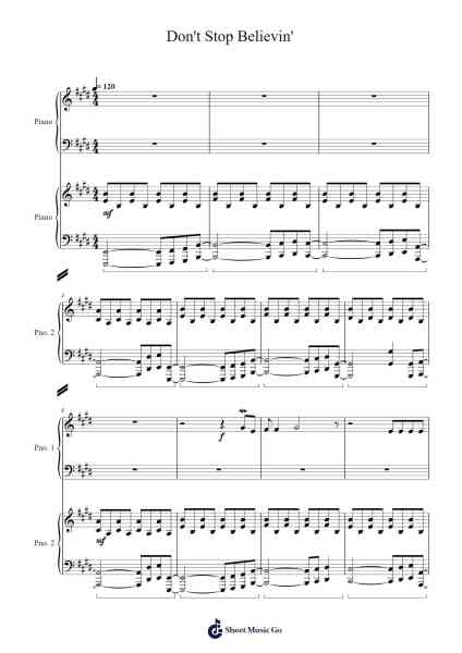 Don't Stop Believin' Sheet Music by Journey-Arr.Lespenn
