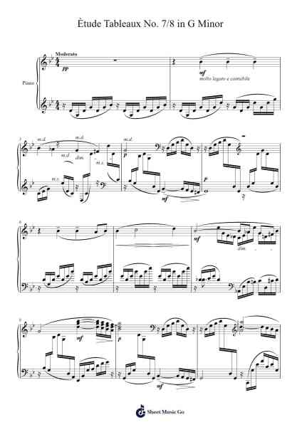 Ètude Tableaux No. 7 in G Minor, Op. 39: VII Sheet Music by Sergei Rachmaninoff-Arr.Trutor Hubno