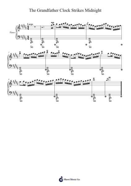 24 Small Preludes, Op. 5 No. 12 "The Grandfather Clock Strikes Midnight" Sheet Music by C. Morrissey-Arr.Browneclaude Petmond