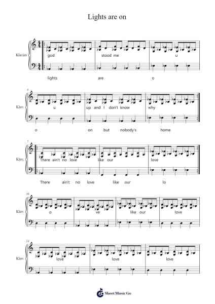 Lights are on Sheet Music by Tom Rosenthal-Arr.Loliz O'Conbach
